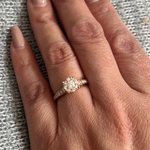 Rose gold with diamonds ladies ring